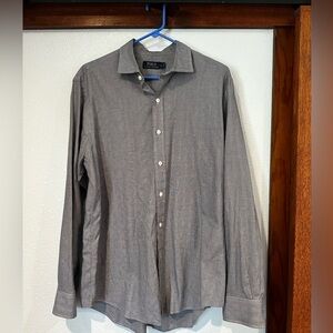 Men’s Polo by Ralph Lauren Charcoal Button Down Shirt Size Large